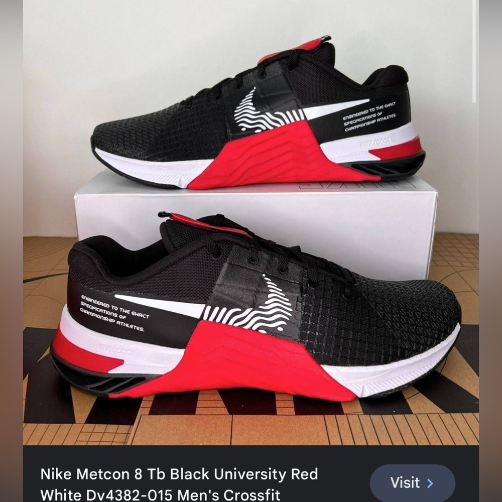 Unisex Nike metcon 8 university red weigh lifting shoe